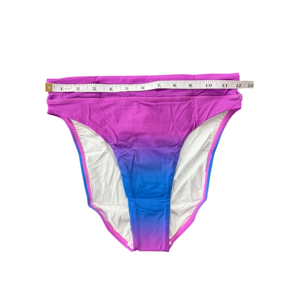 PQ PilyQ Ombre Purple Blue High Waist Bikini Swim Bottoms OMP-252F‎ Small NEW - Picture 5 of 6